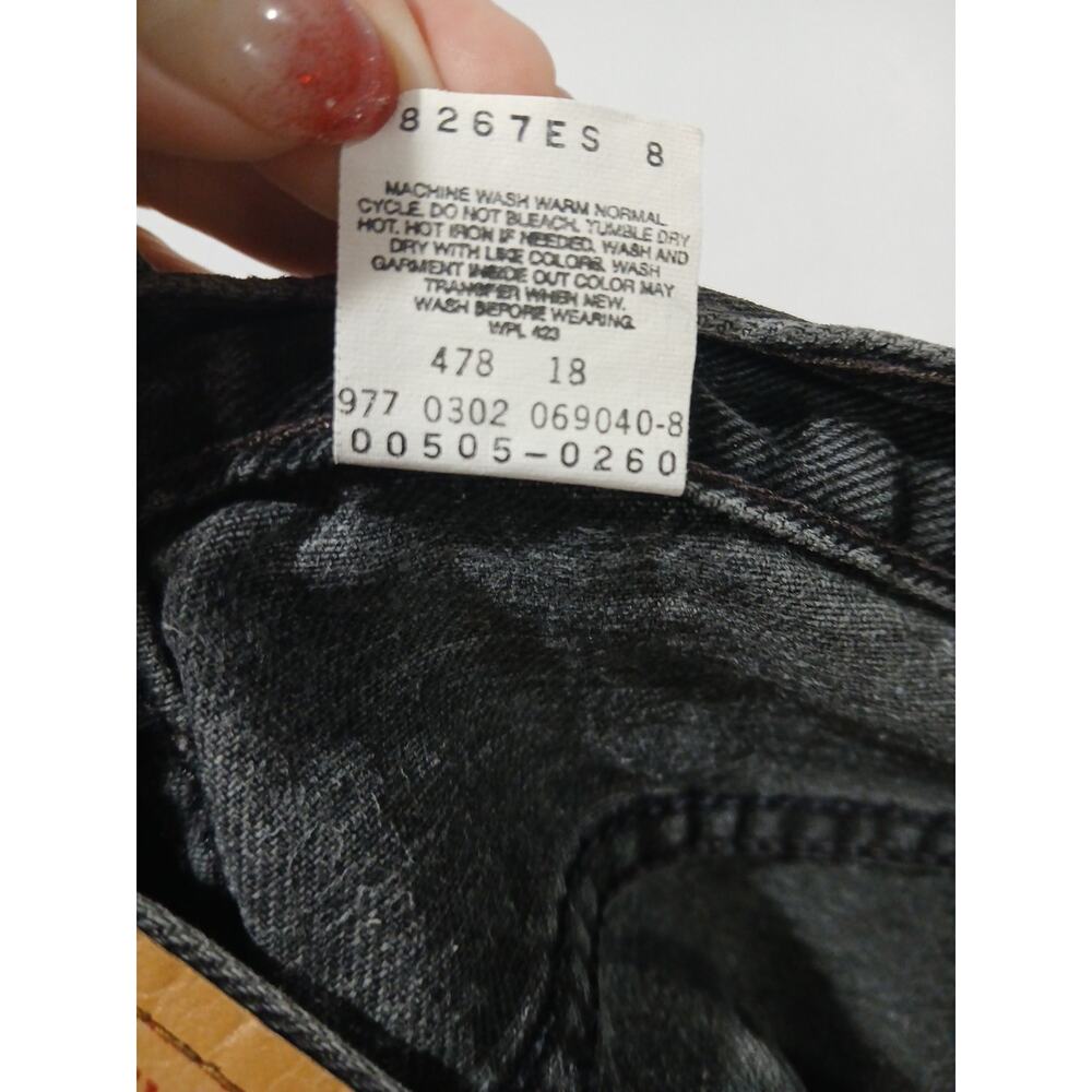 Vintage Levis 505 Jeans Mens 36x32 Straight Leg Regular Fit Y2K Black 100 Cotton - Picture 6 of 10